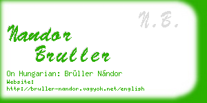 nandor bruller business card