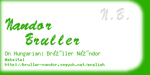 nandor bruller business card